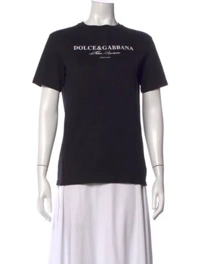 Pre-owned Dolce & Gabbana Graphic Print Crew Neck T-shirt In Black