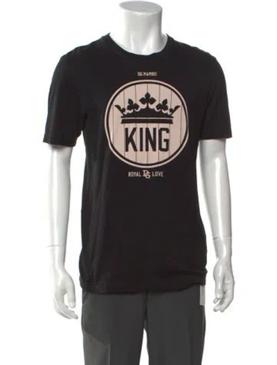 Pre-owned Dolce & Gabbana Graphic Print Crew Neck T-shirt In Black