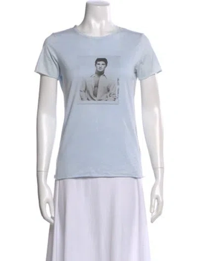Pre-owned Dolce & Gabbana Graphic Print Crew Neck T-shirt In Blue
