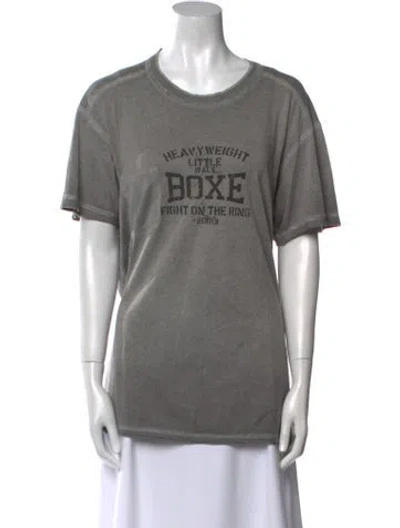 Pre-owned Dolce & Gabbana Graphic Print Crew Neck T-shirt In Gray