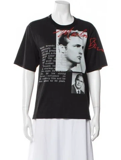 Pre-owned Dolce & Gabbana Graphic Print Crew Neck T-shirt In Gray