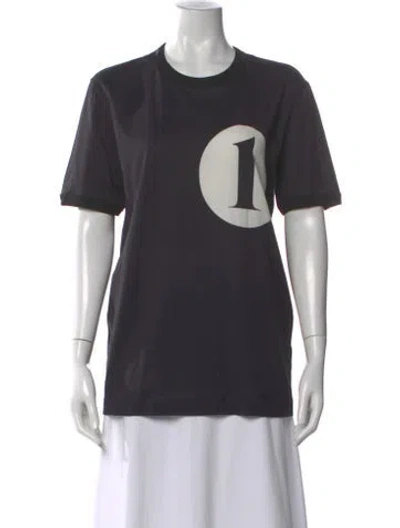 Pre-owned Dolce & Gabbana Graphic Print Crew Neck T-shirt In Gray
