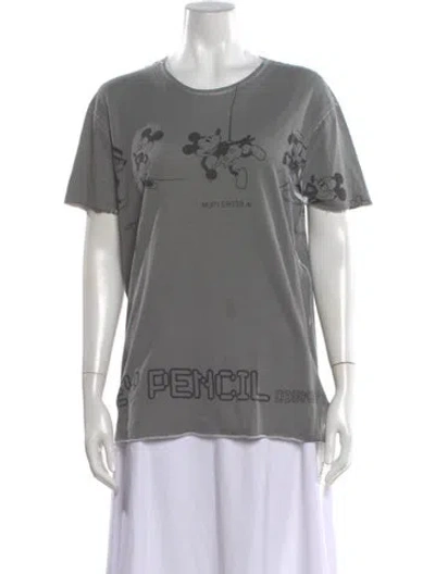 Pre-owned Dolce & Gabbana Graphic Print Crew Neck T-shirt In Gray