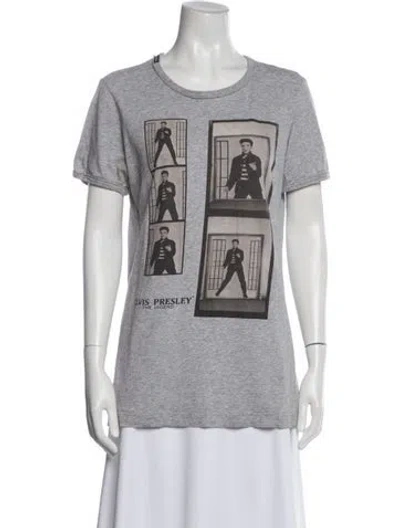 Pre-owned Dolce & Gabbana Graphic Print Crew Neck T-shirt In Gray