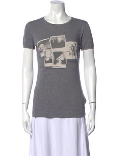 Pre-owned Dolce & Gabbana Graphic Print Crew Neck T-shirt In Grey