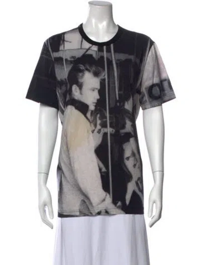 Pre-owned Dolce & Gabbana Graphic Print Crew Neck T-shirt In Grey