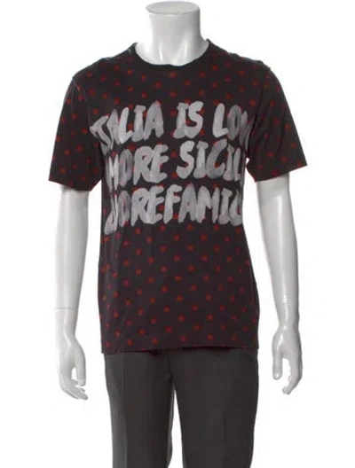 Pre-owned Dolce & Gabbana Graphic Print Crew Neck T-shirt In Multi