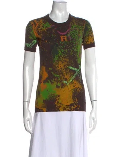 Pre-owned Dolce & Gabbana Graphic Print Crew Neck T-shirt In Multi