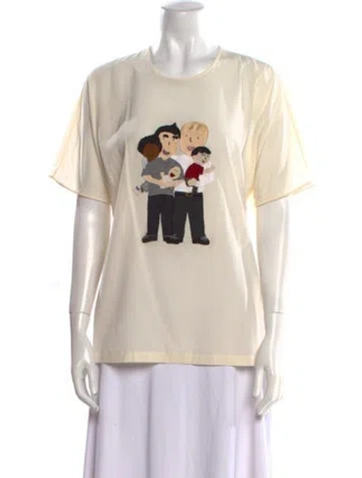 Pre-owned Dolce & Gabbana Graphic Print Crew Neck T-shirt In Neutral