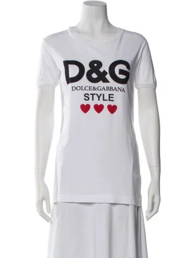 Pre-owned Dolce & Gabbana Graphic Print Crew Neck T-shirt In Neutral