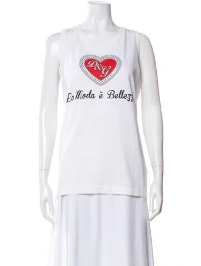 Pre-owned Dolce & Gabbana Graphic Print Crew Neck T-shirt In Neutral