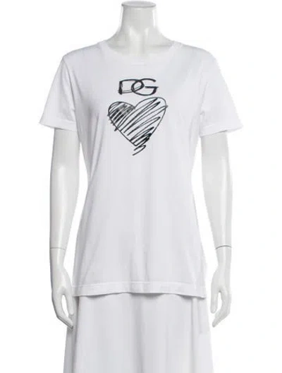 Pre-owned Dolce & Gabbana Graphic Print Crew Neck T-shirt In Neutral