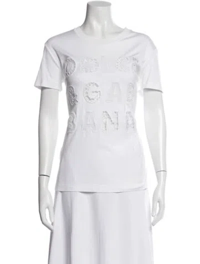 Pre-owned Dolce & Gabbana Graphic Print Crew Neck T-shirt In Neutral