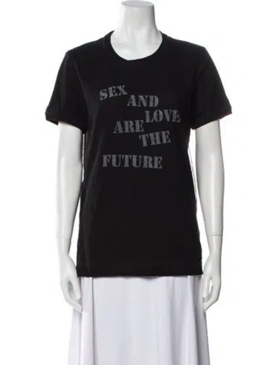 Pre-owned Dolce & Gabbana Graphic Print Crew Neck T-shirt W/ Tags In Black