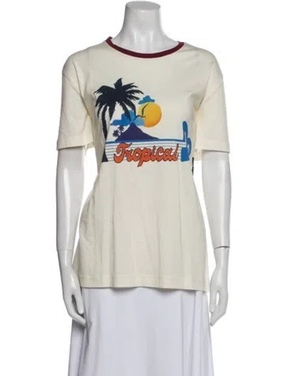 Pre-owned Dolce & Gabbana Graphic Print Crew Neck T-shirt W/ Tags In Neutral
