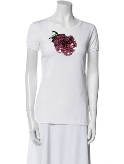 Pre-owned Dolce & Gabbana Graphic Print Crew Neck T-shirt In White