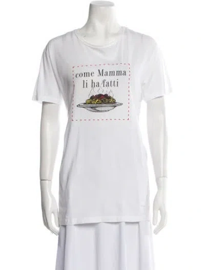 Pre-owned Dolce & Gabbana Graphic Print Crew Neck T-shirt In White