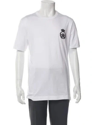 Pre-owned Dolce & Gabbana Graphic Print Crew Neck T-shirt In White