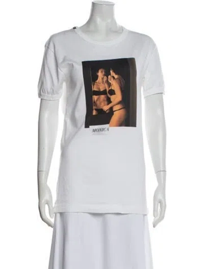 Pre-owned Dolce & Gabbana Graphic Print Crew Neck T-shirt In White