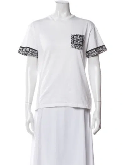Pre-owned Dolce & Gabbana Graphic Print Crew Neck T-shirt In White