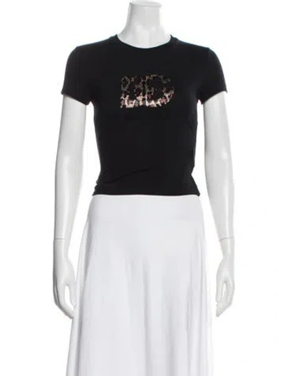 Pre-owned Dolce & Gabbana Graphic Print Crew Neck T-shirt In White