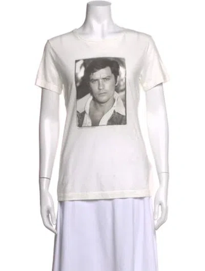 Pre-owned Dolce & Gabbana Graphic Print Crew Neck T-shirt In White