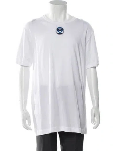 Pre-owned Dolce & Gabbana Graphic Print Crew Neck T-shirt In White