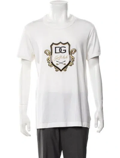 Pre-owned Dolce & Gabbana Graphic Print Crew Neck T-shirt In White