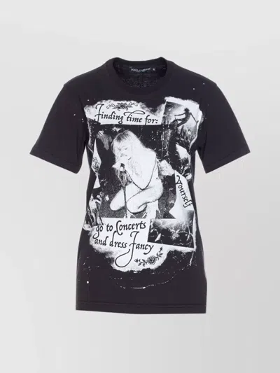 DOLCE & GABBANA GRAPHIC PRINT CREWNECK SHORT SLEEVE T-SHIRT