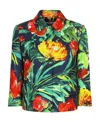 Dolce & Gabbana Graphic-print Cropped Jacket In Green