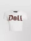 Dolce & Gabbana Graphic Print Cropped Top With Short Sleeves In White