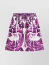 Dolce & Gabbana Women Cotton Shorts With Maiolica Print In Purple