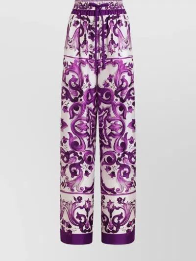 DOLCE & GABBANA GRAPHIC PRINT DRAWSTRING WAIST TROUSERS