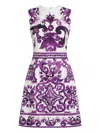Dolce & Gabbana Women Maiolica Print Cotton Blend Dress