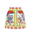 Dolce & Gabbana Carretto Print High Waist Cotton Shorts In Multicolor
