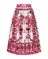 Dolce & Gabbana Graphic-print High-waisted Skirt In Multicolor
