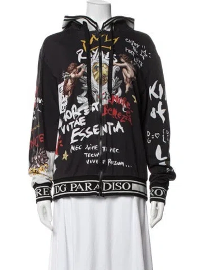 Pre-owned Dolce & Gabbana Graphic Print Jacket In Black