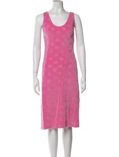 Pre-owned Dolce & Gabbana Graphic Print Knee-length Dress In Pink