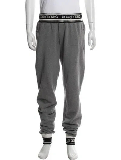 Pre-owned Dolce & Gabbana Graphic Print Lounge Bottoms In Gray