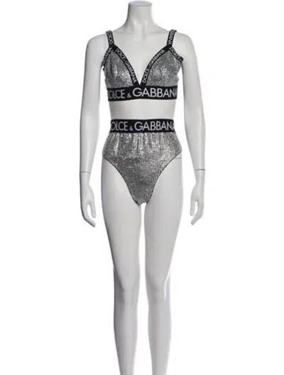 Pre-owned Dolce & Gabbana Graphic Print Lounge Set In Black
