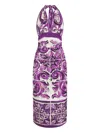 Dolce & Gabbana Graphic-print Midi Dress In Purple