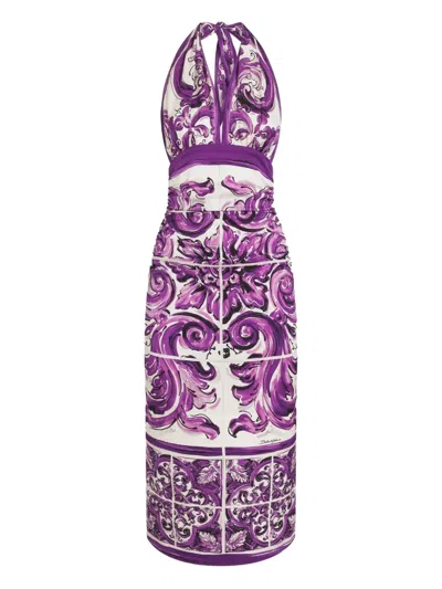 DOLCE & GABBANA GRAPHIC-PRINT MIDI DRESS