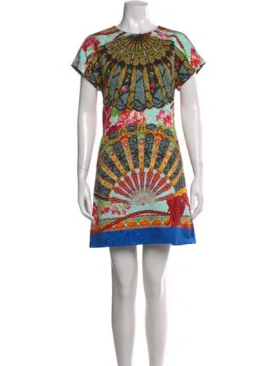 Pre-owned Dolce & Gabbana Graphic Print Mini Dress In Red