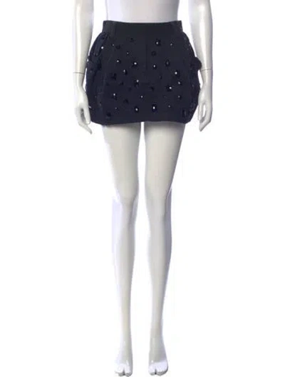 Pre-owned Dolce & Gabbana Graphic Print Mini Skirt In Blue