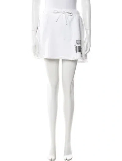 Pre-owned Dolce & Gabbana Graphic Print Mini Skirt In White
