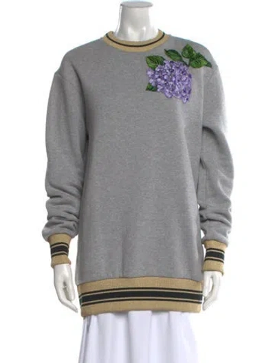 Pre-owned Dolce & Gabbana Graphic Print Mock Neck Sweatshirt In Gray