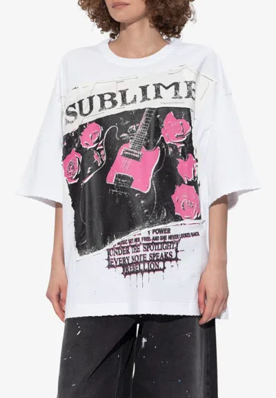 Dolce & Gabbana Graphic Print Oversized T-shirt In White