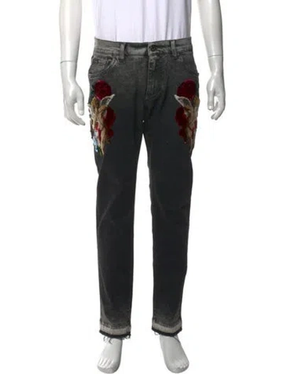 Pre-owned Dolce & Gabbana Graphic Print Pants In Black