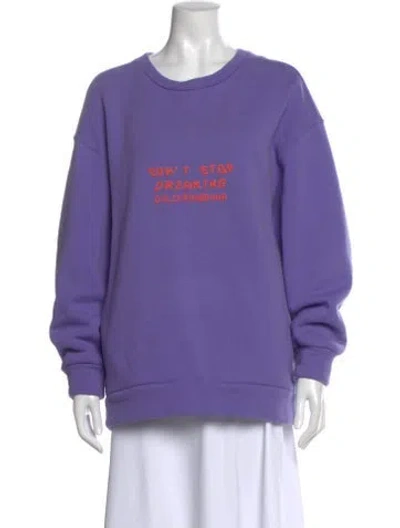 Pre-owned Dolce & Gabbana Graphic Print Scoop Neck Sweater In Purple