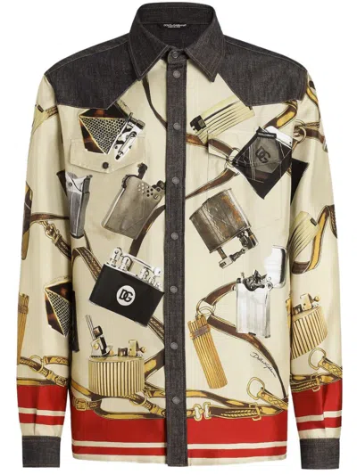 Dolce & Gabbana Graphic-print Shirt In Multicolor